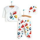 HelloBaby Newborn Vehicles Baby - Hat - Bottom Set 3 pcs - Ecru - ebebek - Black Friday