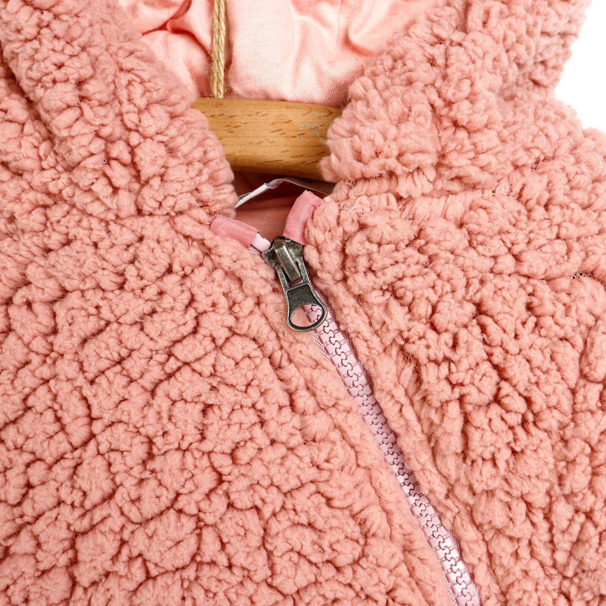 Midimod Newborn Rabbit Ear Welsoft Footed Jumpsuit - Light Rose - ebebek - Black Friday