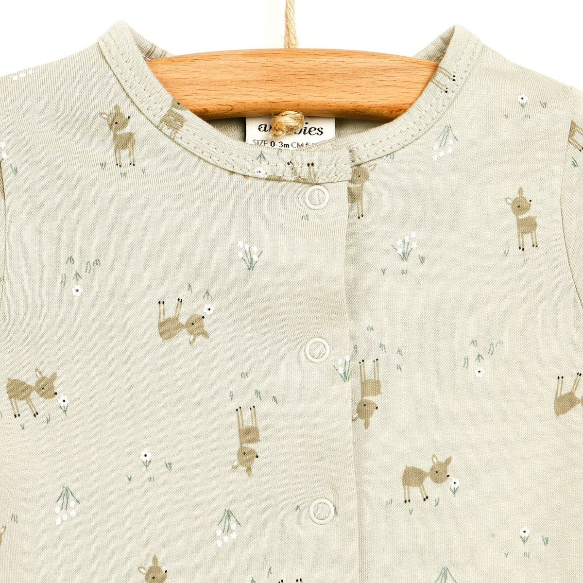 Antebies Newborn Deer Organic Footed Jumpsuit - Grey - ebebek - Black Friday