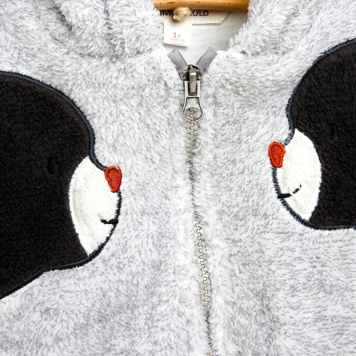 Midimod Newborn Cute Bears Welsoft Footed Jumpsuit - Grey - ebebek - Black Friday