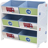 Hello Home Kids Bedroom Toy Storage Unit with 6 Fabric Storage Boxes - Vehicles - ebebek - Black Friday