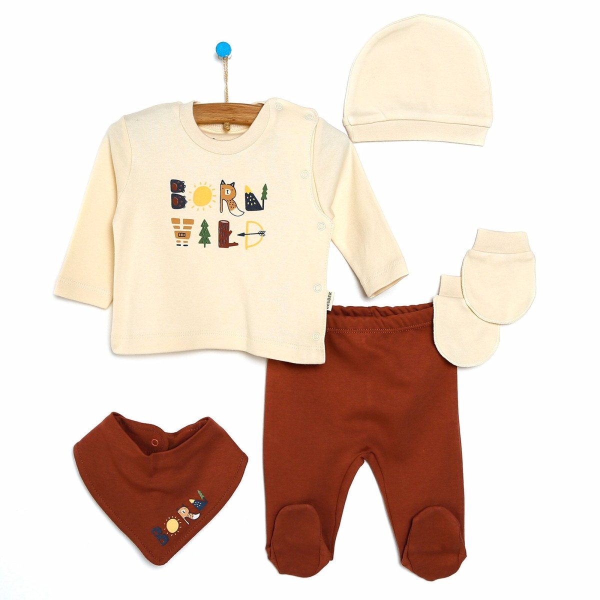 Bebbek Baby Boy 5 Pcs Newborn Starter Set - Mink - ebebek - Black Friday