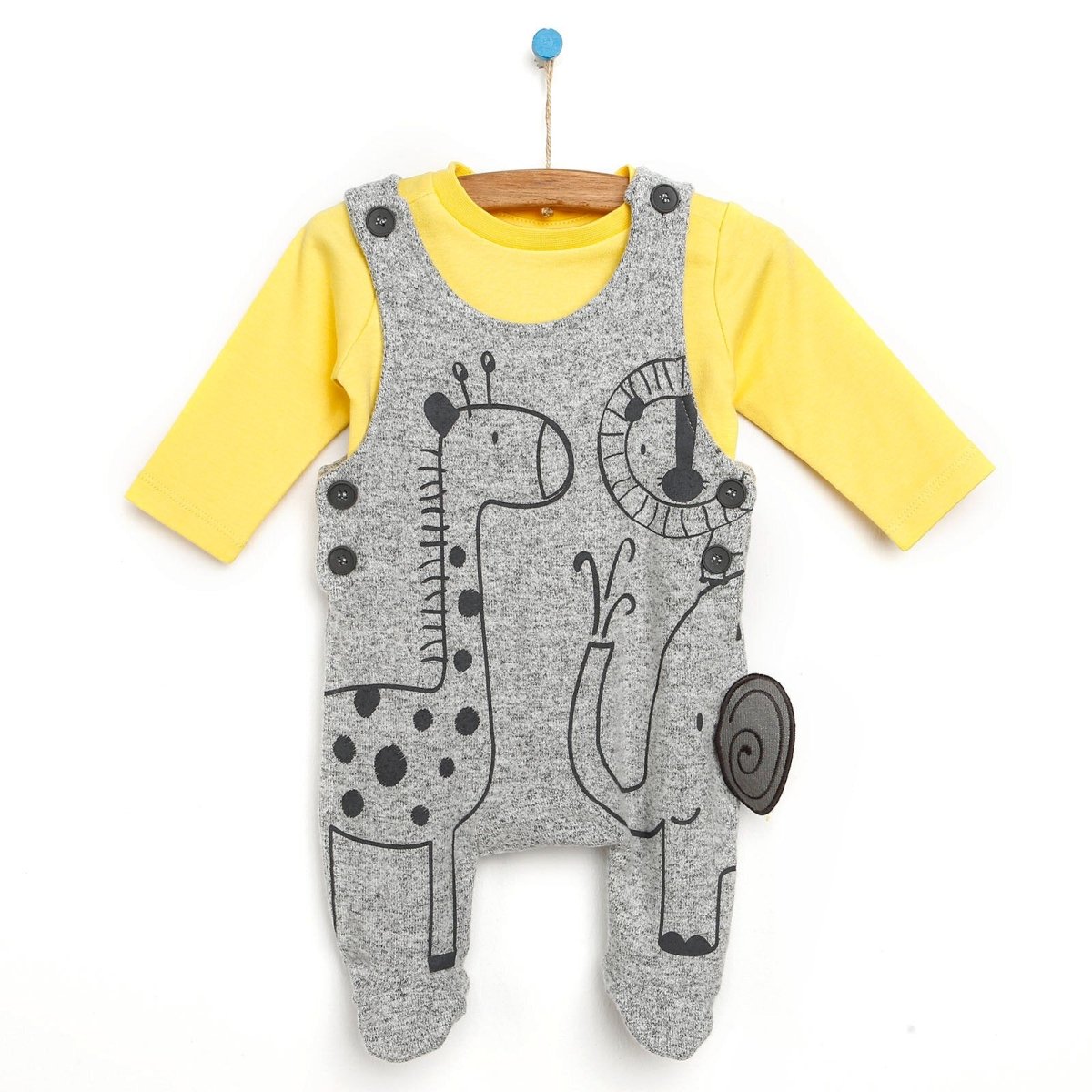 For My Baby Newborn Wild Overalls - Sweatshirt - Grey Melange - ebebek - Black Friday