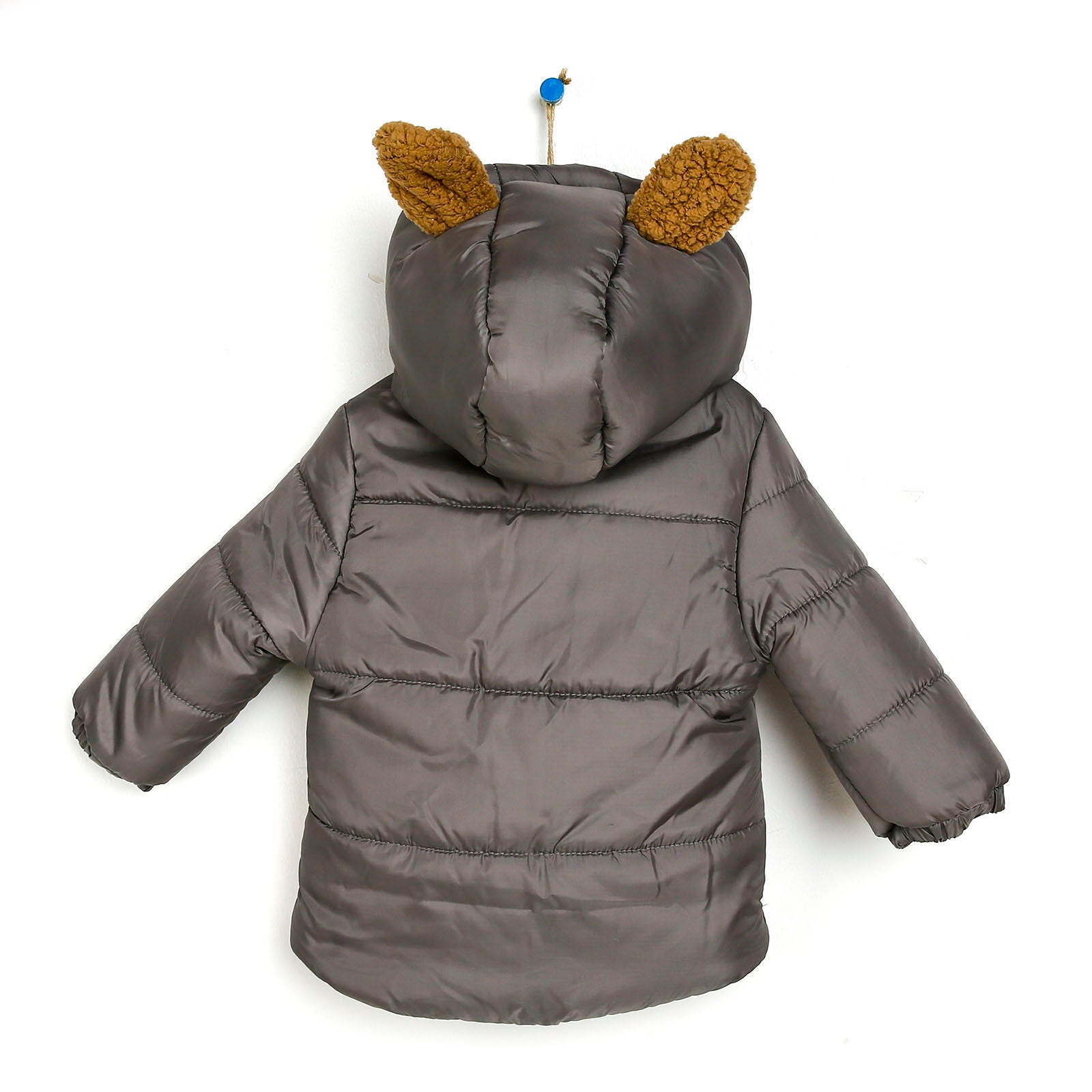 Midimod Baby Boy Coat with Toy Pocket Dark Grey