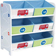 Hello Home Kids Bedroom Toy Storage Unit with 6 Fabric Storage Boxes - Vehicles - ebebek - Black Friday