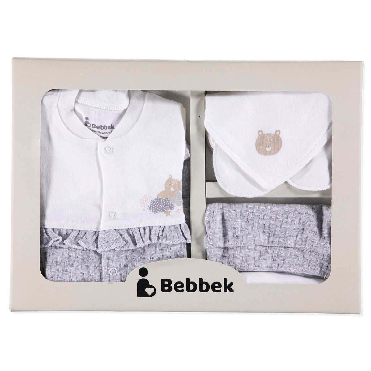 Bebbek Baby Girl 5 Pcs Newborn Gift Starter Set - Snow Melange - ebebek - Black Friday