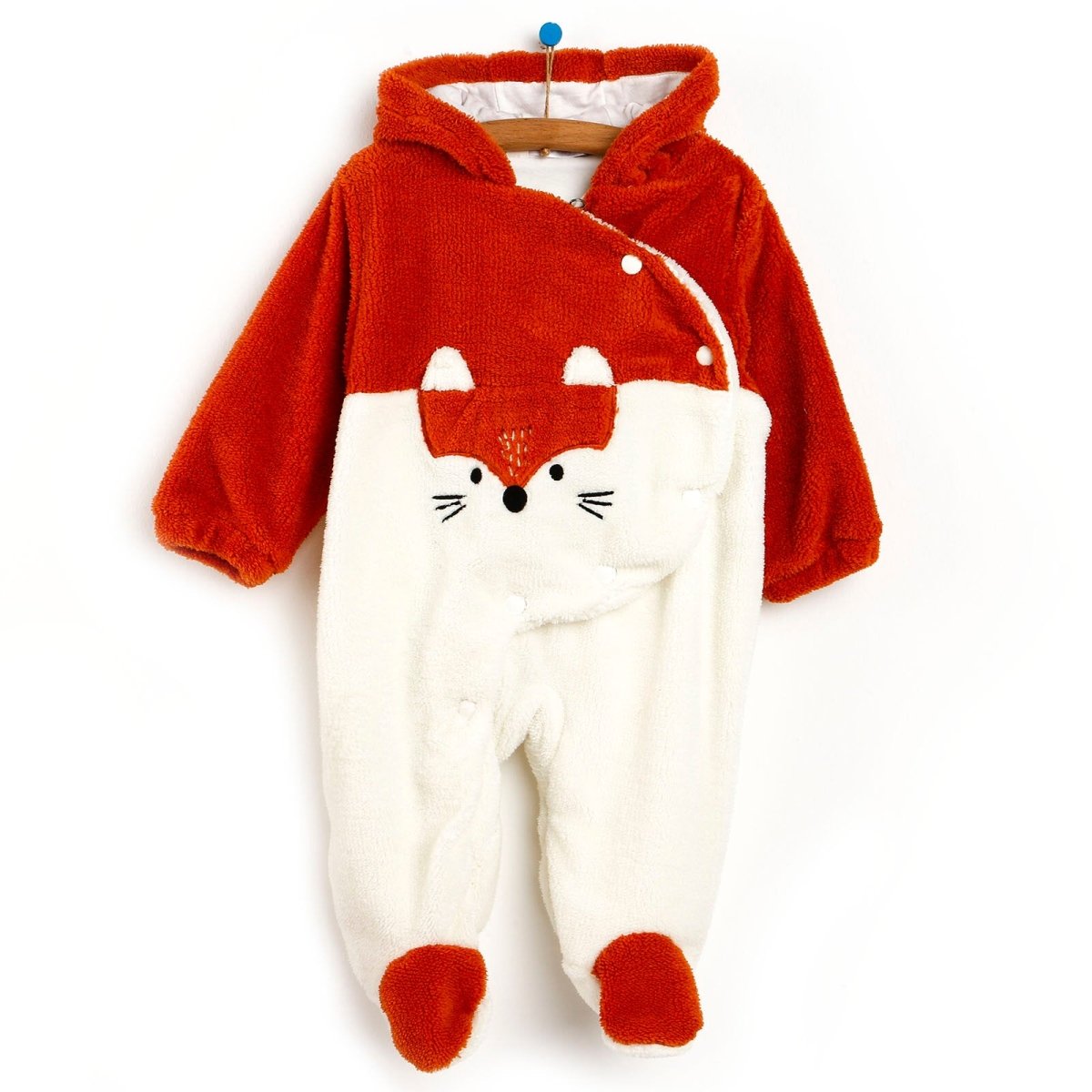 Midimod Newborn Fox Welsoft Footed Jumpsuit - Orange - ebebek - Black Friday