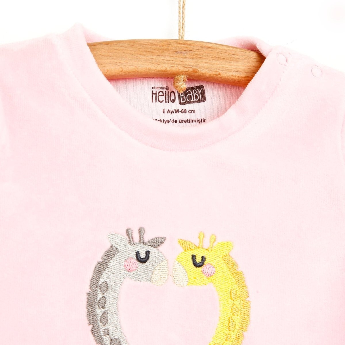 HelloBaby Basic Baby Girl Velvet Pyjamas - Light Pink - ebebek - Black Friday