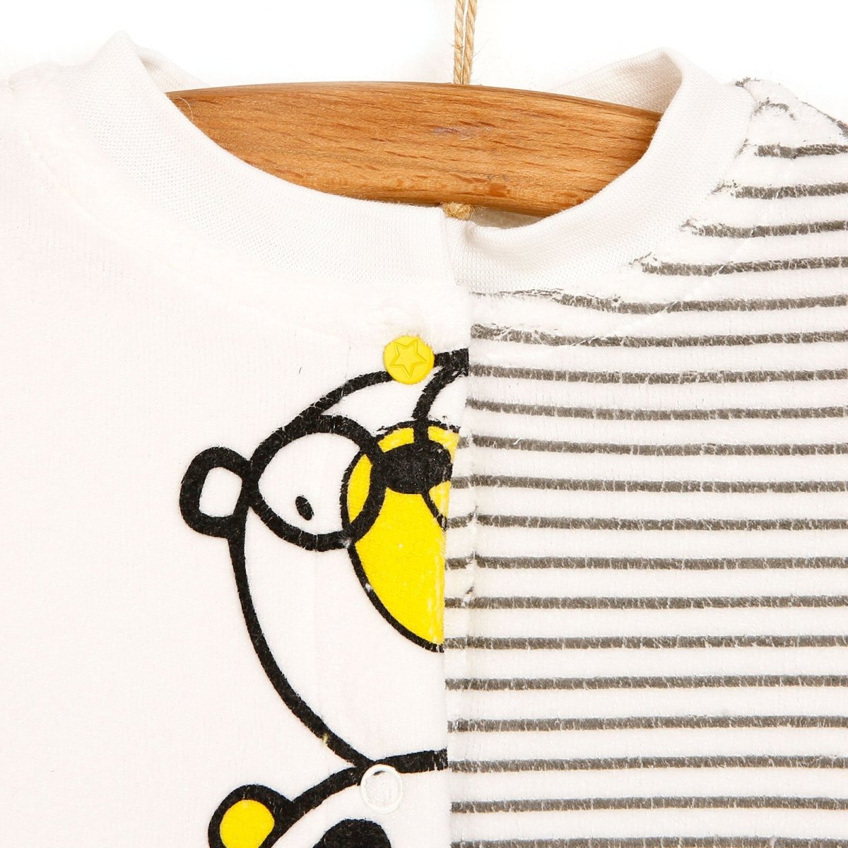 Cassiope Newborn Funny Friend Velvet Footed Jumpsuit - Ecru - ebebek - Black Friday