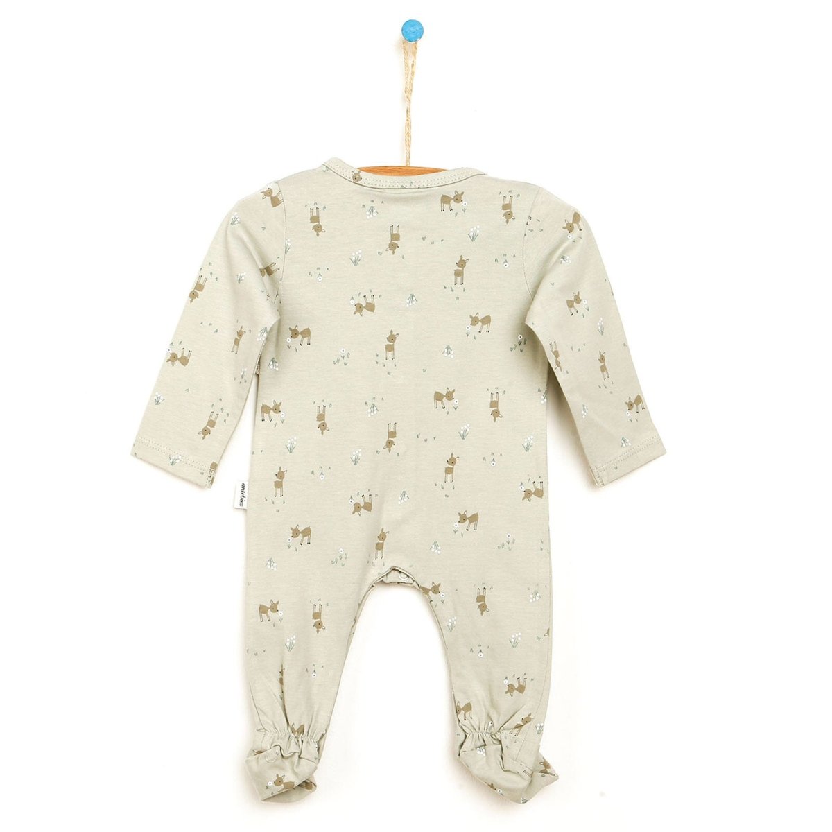 Antebies Newborn Deer Organic Footed Jumpsuit - Grey - ebebek - Black Friday