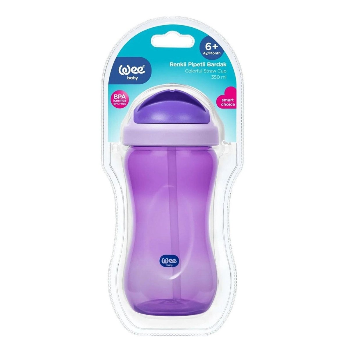 Wee Baby Colorful Cup with Straw & Handle 6+ months 350ml Assorted - ebebek - Black Friday