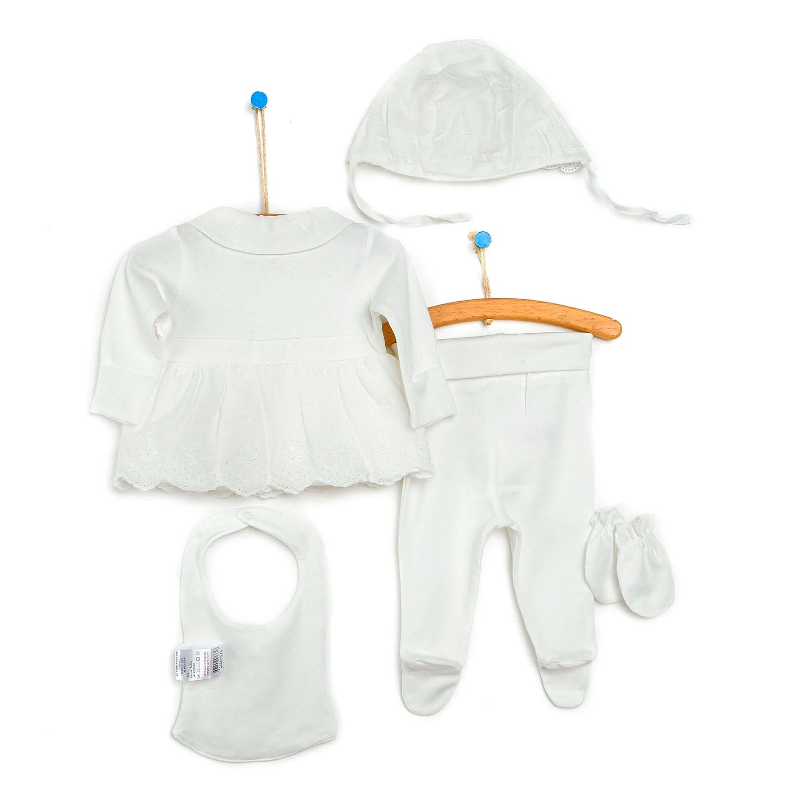 Bebetto Authantic Baby 5 Piece Newborn Set - Strappy - Ecru - ebebek - Black Friday