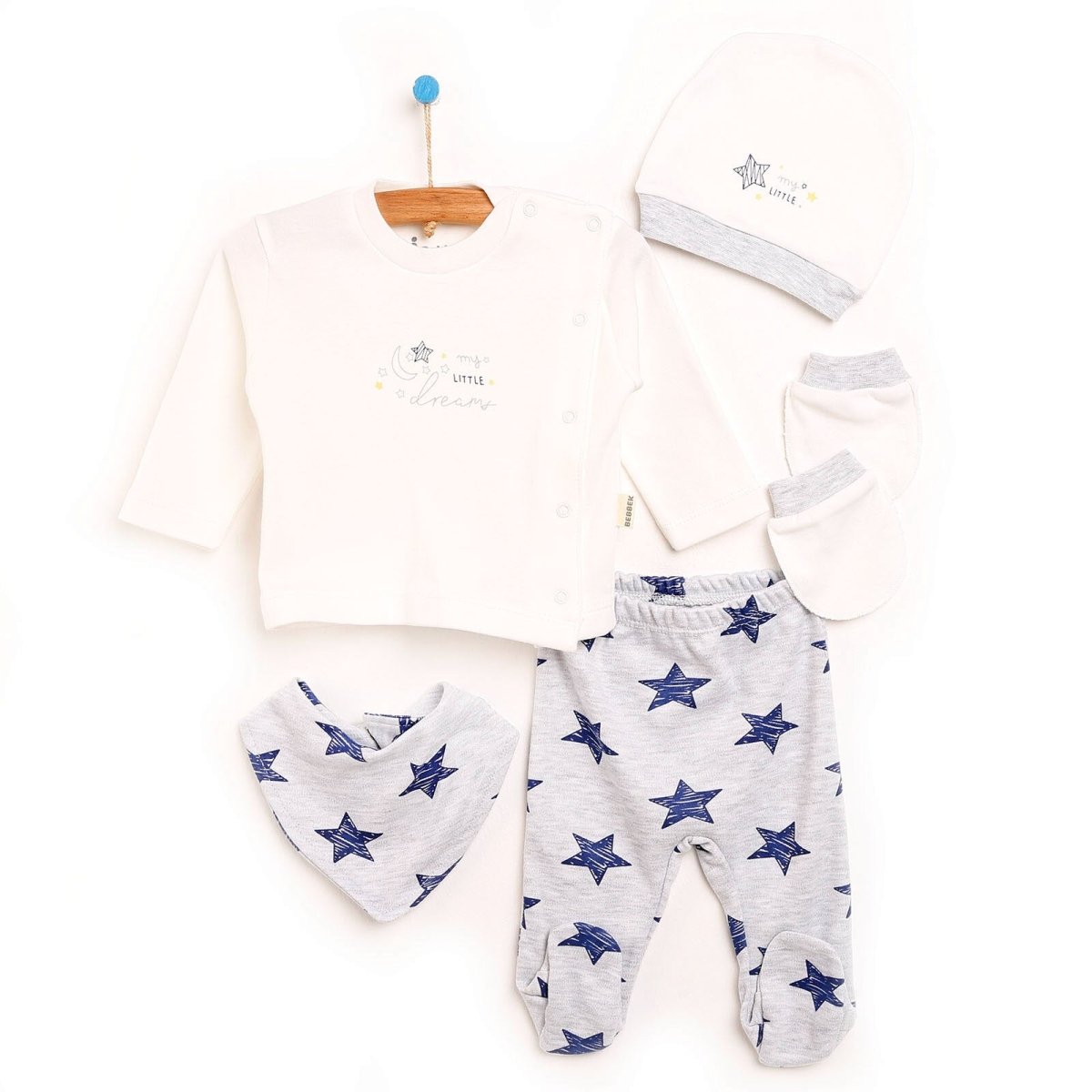 Bebbek Baby Boy 5 Pcs Newborn Starter Set - Snow Melange - ebebek - Black Friday