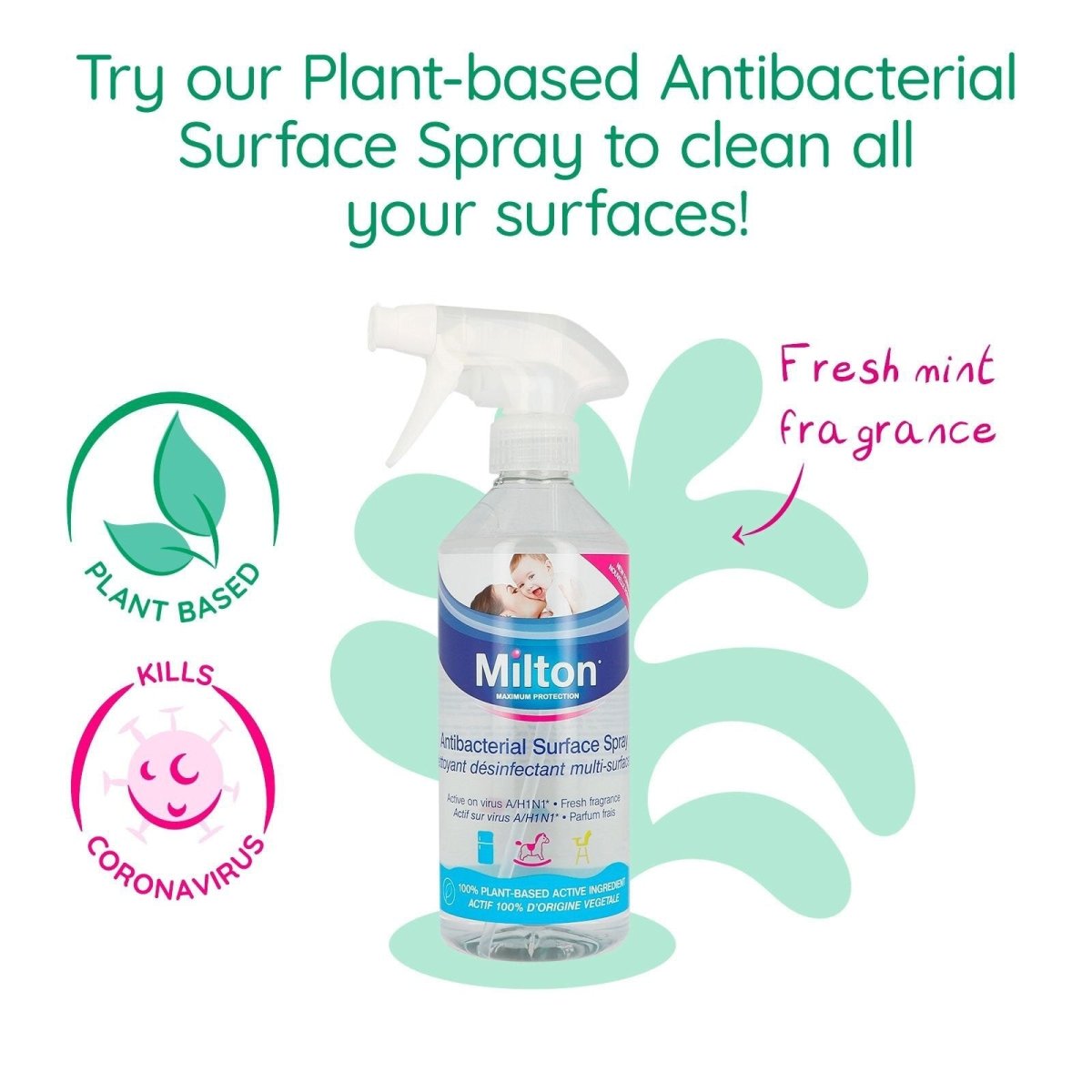 Milton AntiBac Surface Spray Antibacterial Spray 500ml ebebek