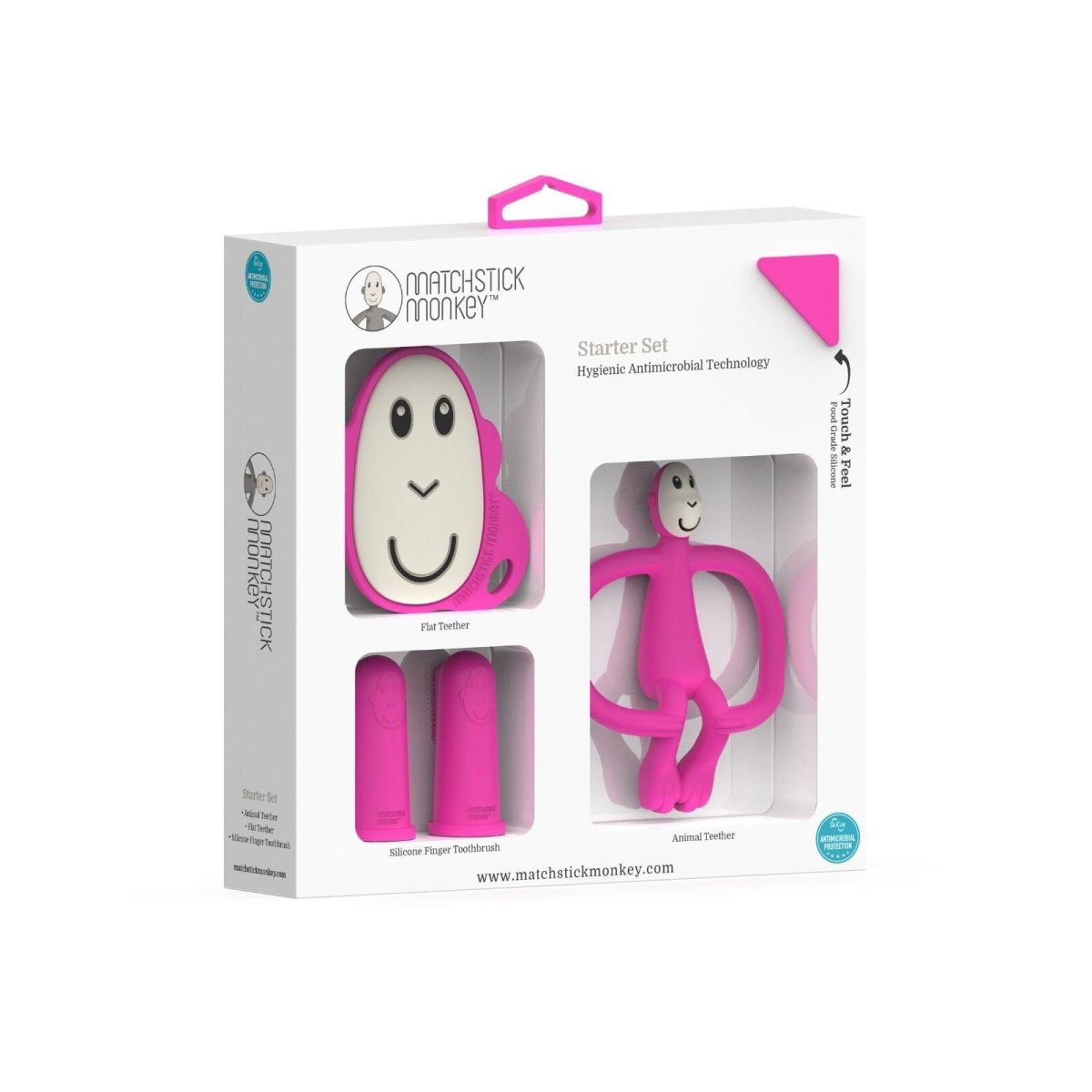 Matchstick Monkey Monkey Teething Starter Set - Pink - ebebek - Black Friday