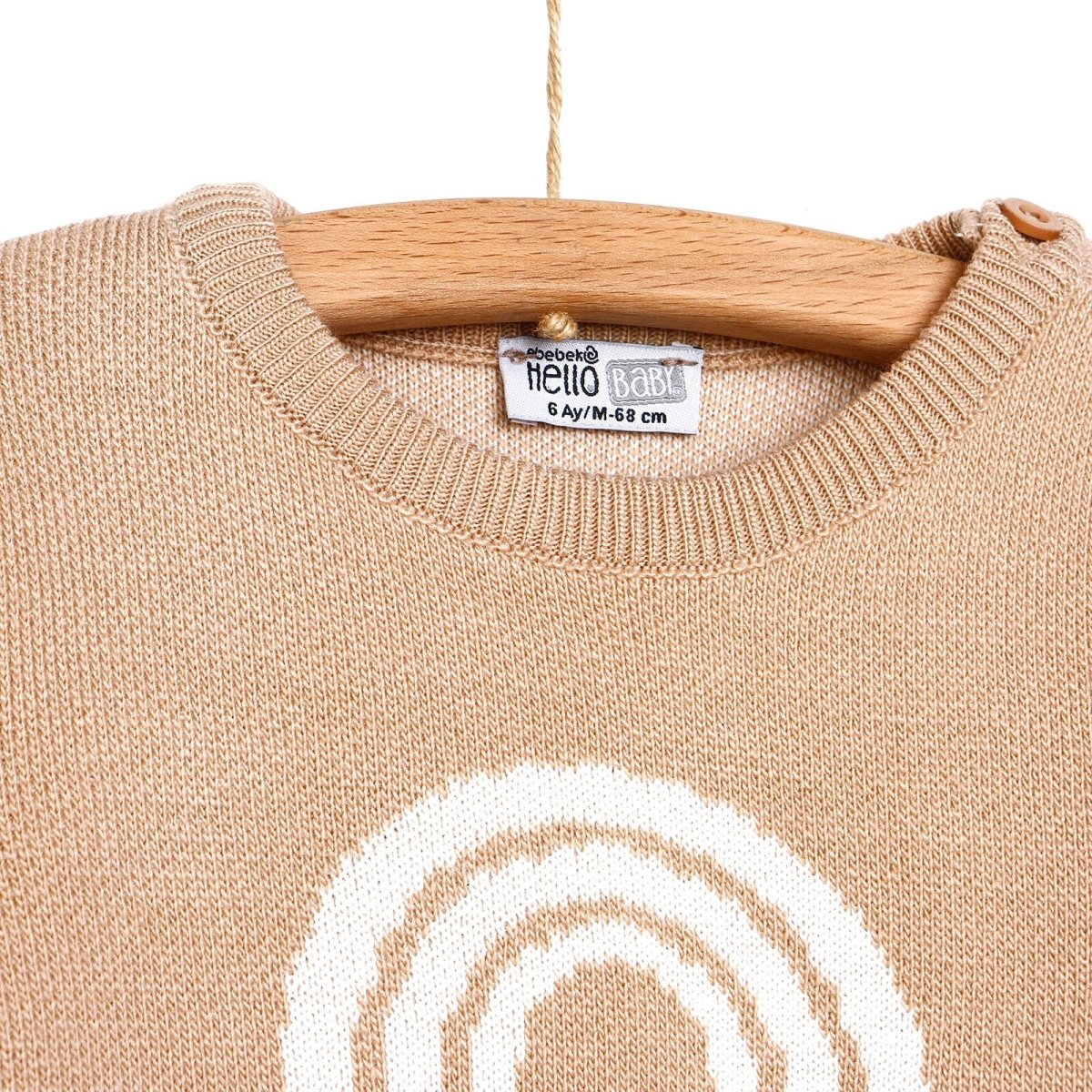 HelloBaby Newborn Rainbow Knit Sweatshirt Starter Set - Beige - HelloBaby - ebebek