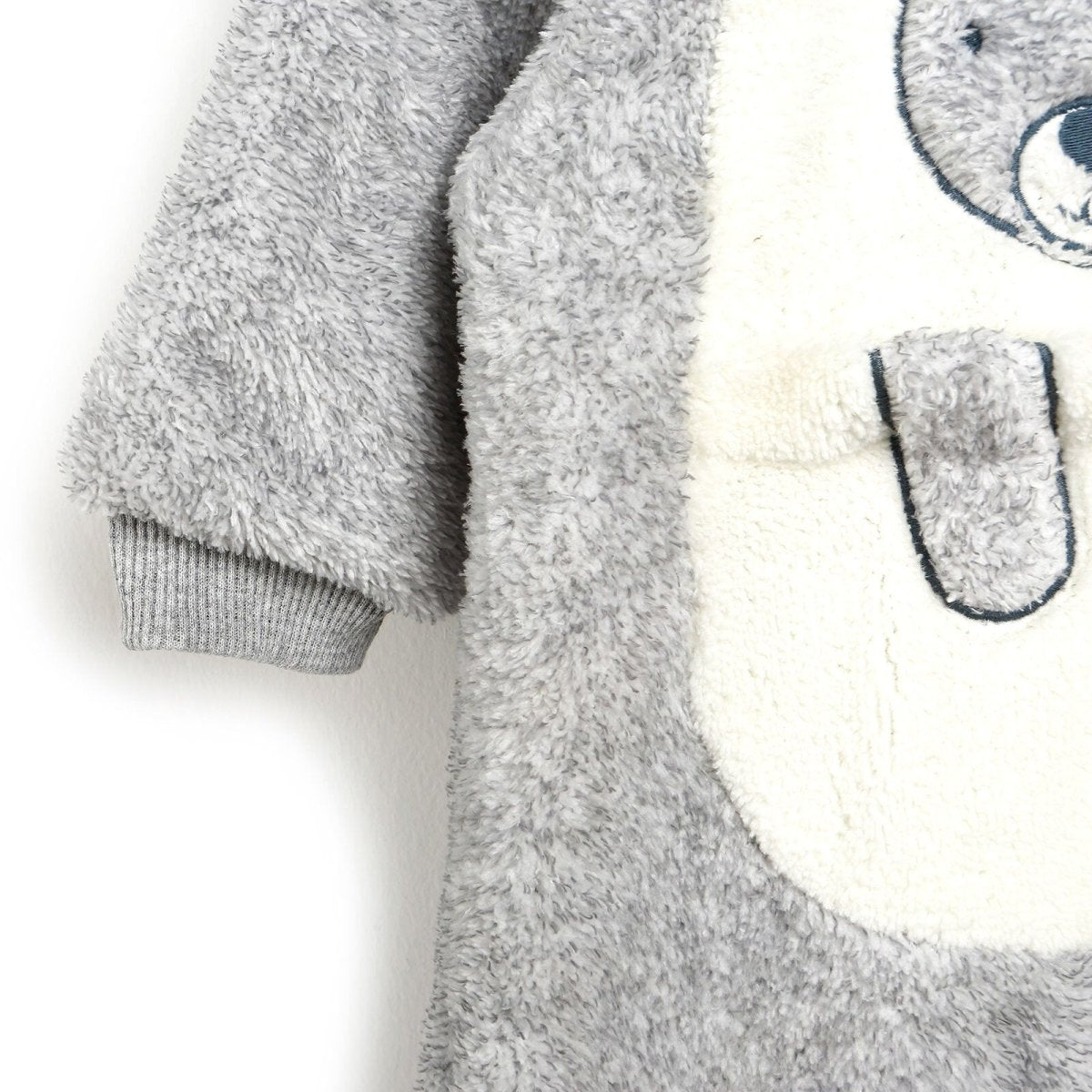 Midimod Newborn Welsoft Kangaroo Footed Jumpsuit - Grey - ebebek - Black Friday