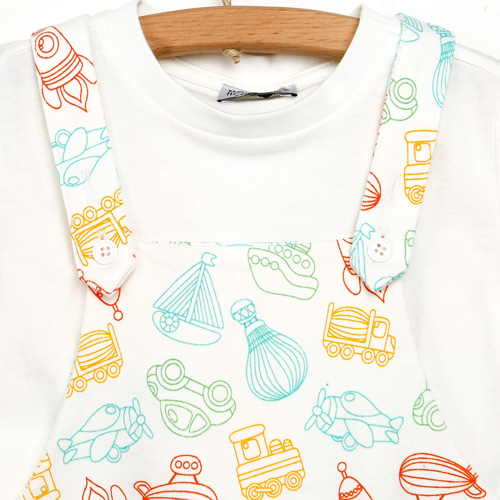 HelloBaby Basic Baby Boy Vehicle Pattern - White - ebebek - Black Friday