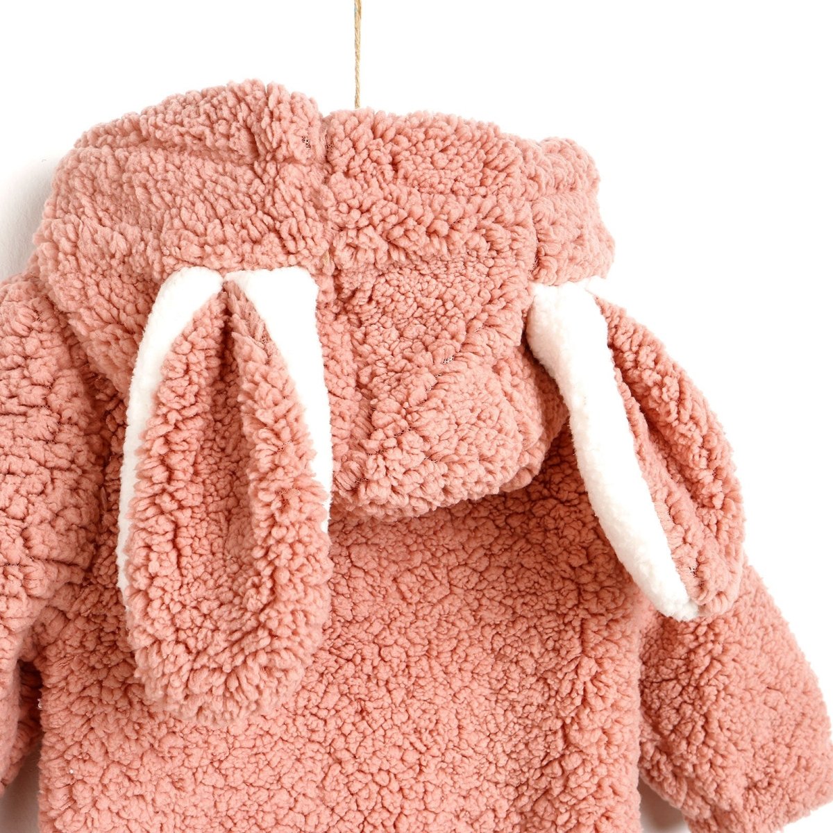 Midimod Newborn Rabbit Ear Welsoft Footed Jumpsuit - Light Rose - ebebek - Black Friday