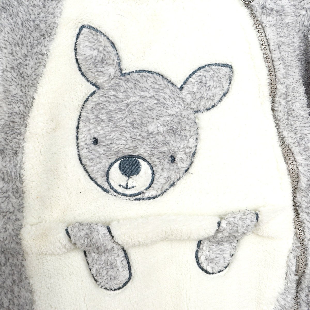 Midimod Newborn Welsoft Kangaroo Footed Jumpsuit - Grey - ebebek - Black Friday