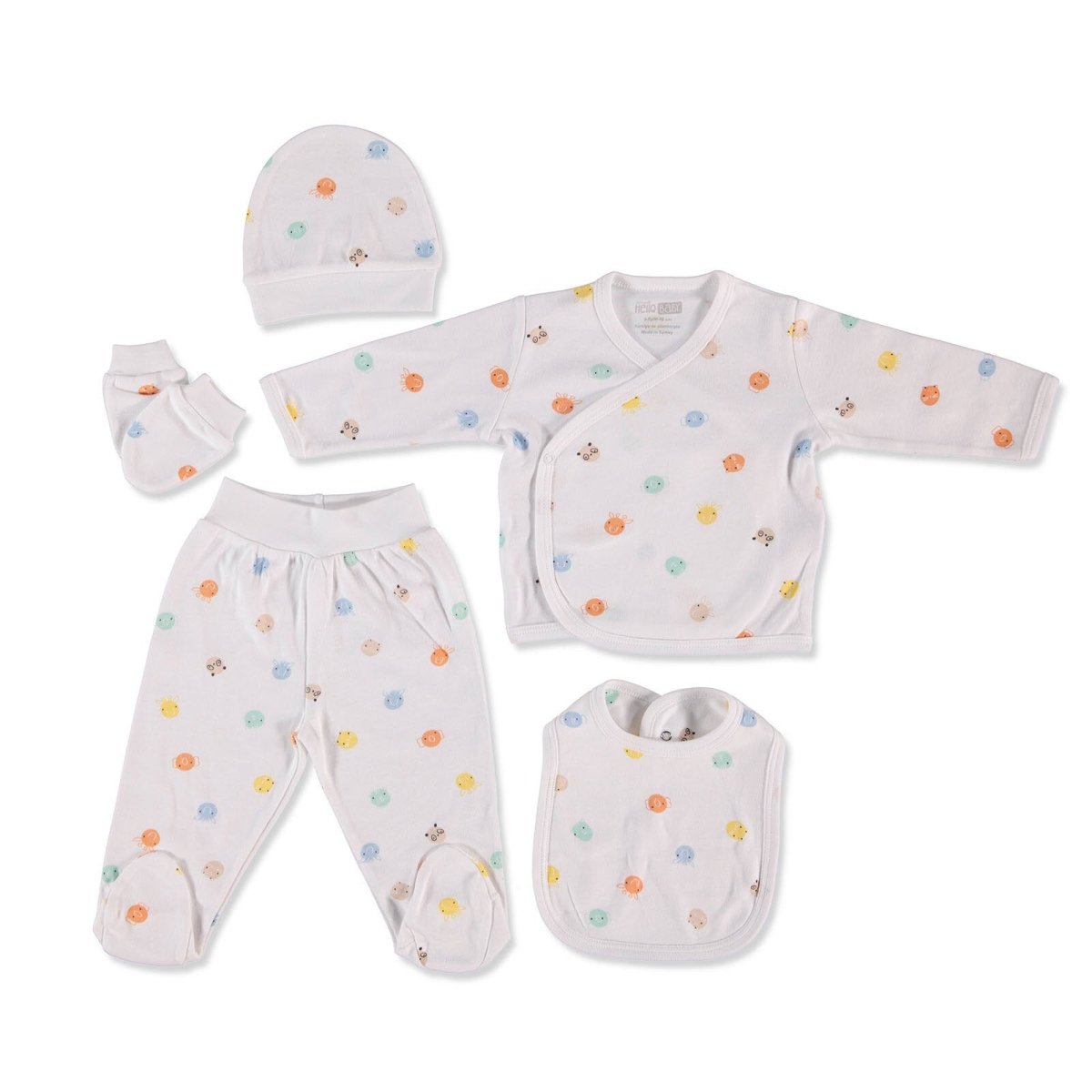 HelloBaby Jungle 5 Pcs Newborn Starter Set - Ecru - ebebek - Black Friday